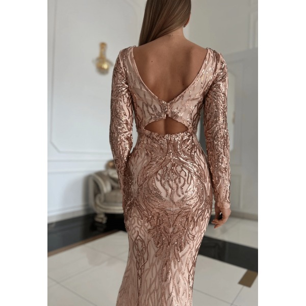 ZLATNA SVEČANA HALJINA DUGIH RUKAVA